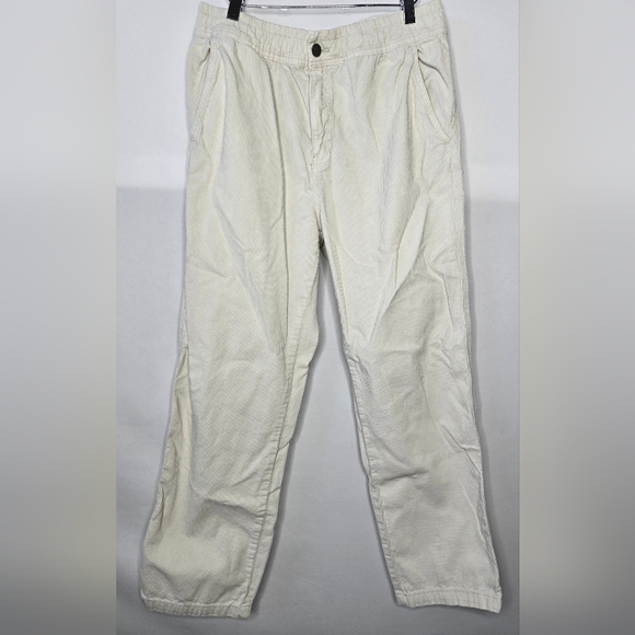 Cotton On Elastic Worker Pant Size Medium Corduroy w/ Drawstring Cream Off-white - Picture 1 of 7